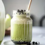 Honeydew Bubble Milk Tea with Boba