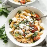 Mediterranean Pasta with White Beans, Feta & Rocket