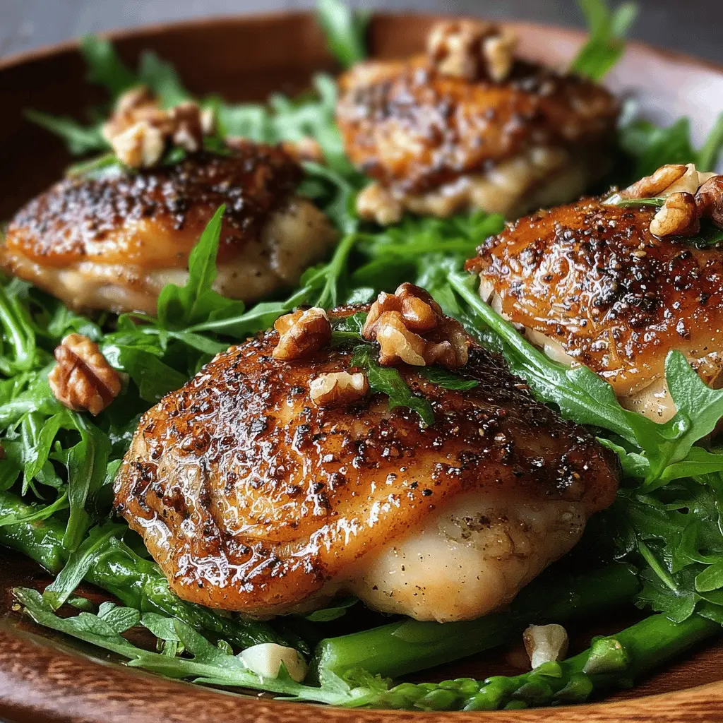 Roasted Chicken Thighs: Easy Rustic Meal with Asparagus Salad