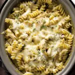 Slow Cooker Pesto Mozzarella Chicken Pasta