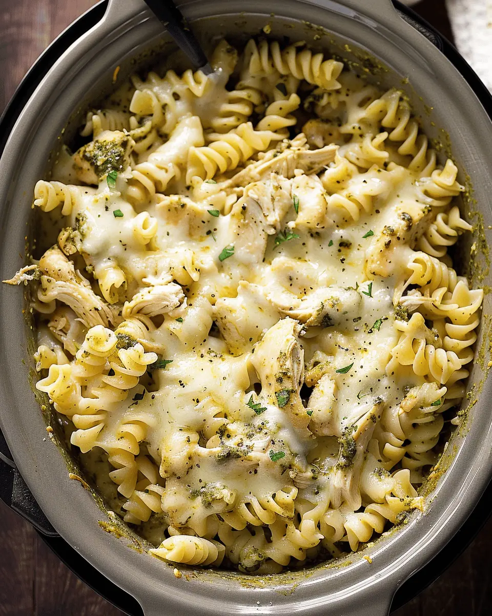 Slow Cooker Pesto Mozzarella Chicken Pasta: Easy Family Dinner Delight