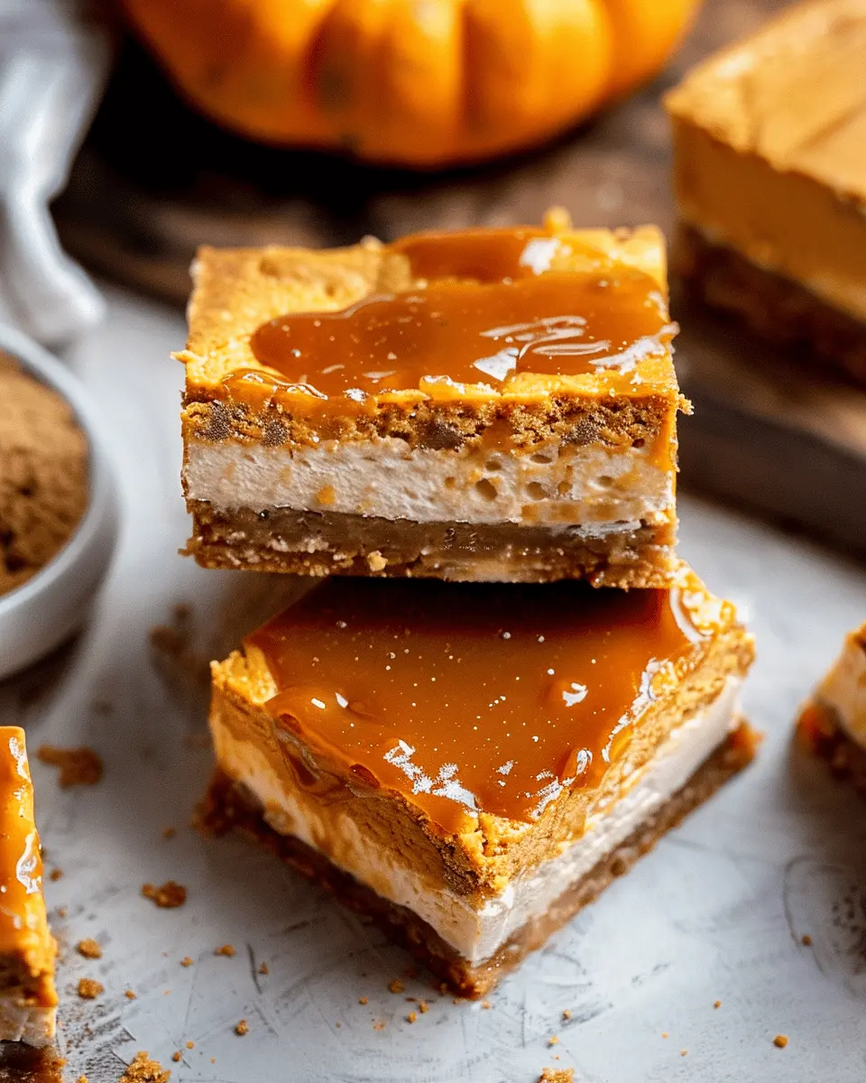 Caramel Pumpkin Cheesecake Bars: Indulgent Fall Treat to Savor