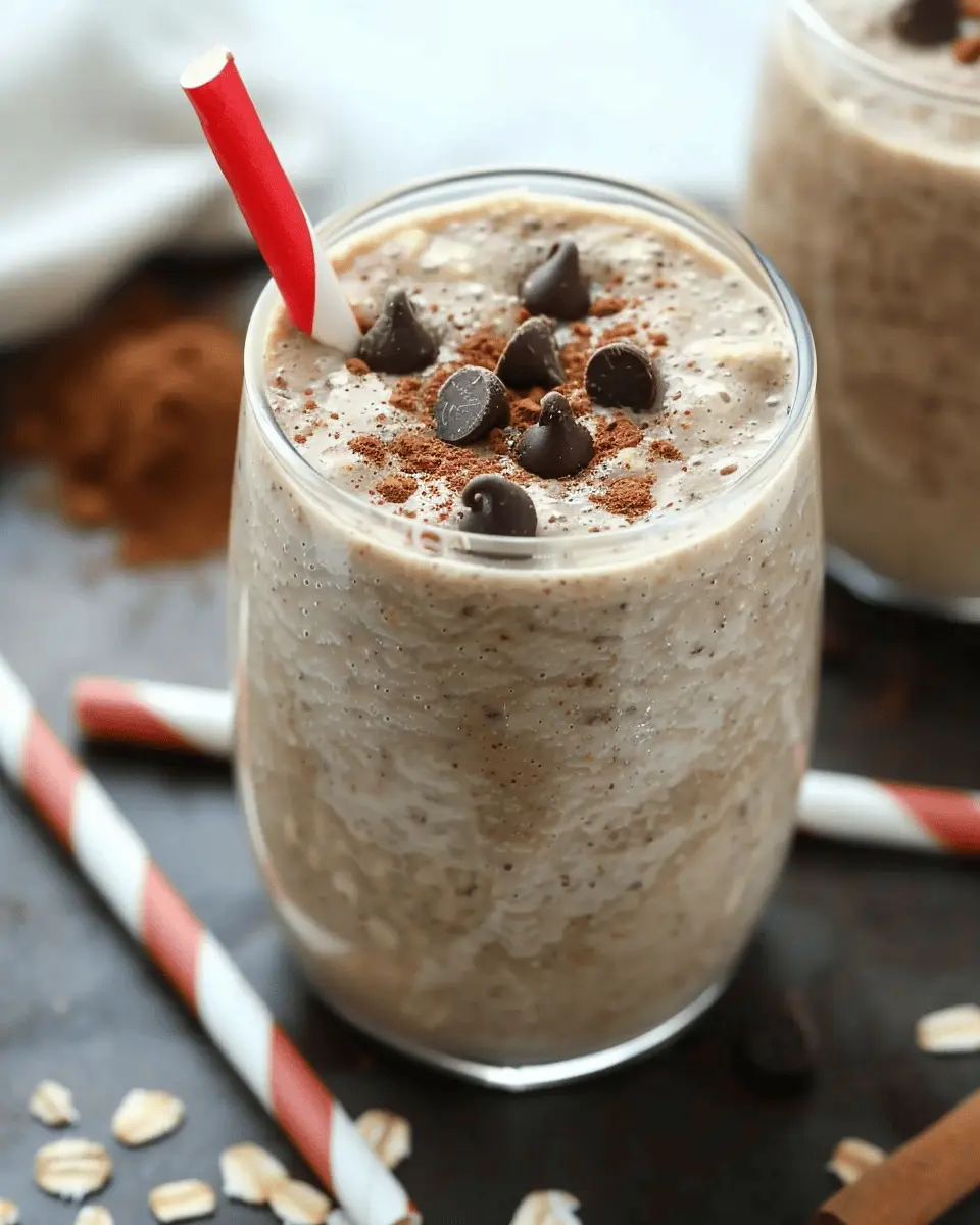Cinnamon-Roll Chocolate Chip Oatmeal Smoothie