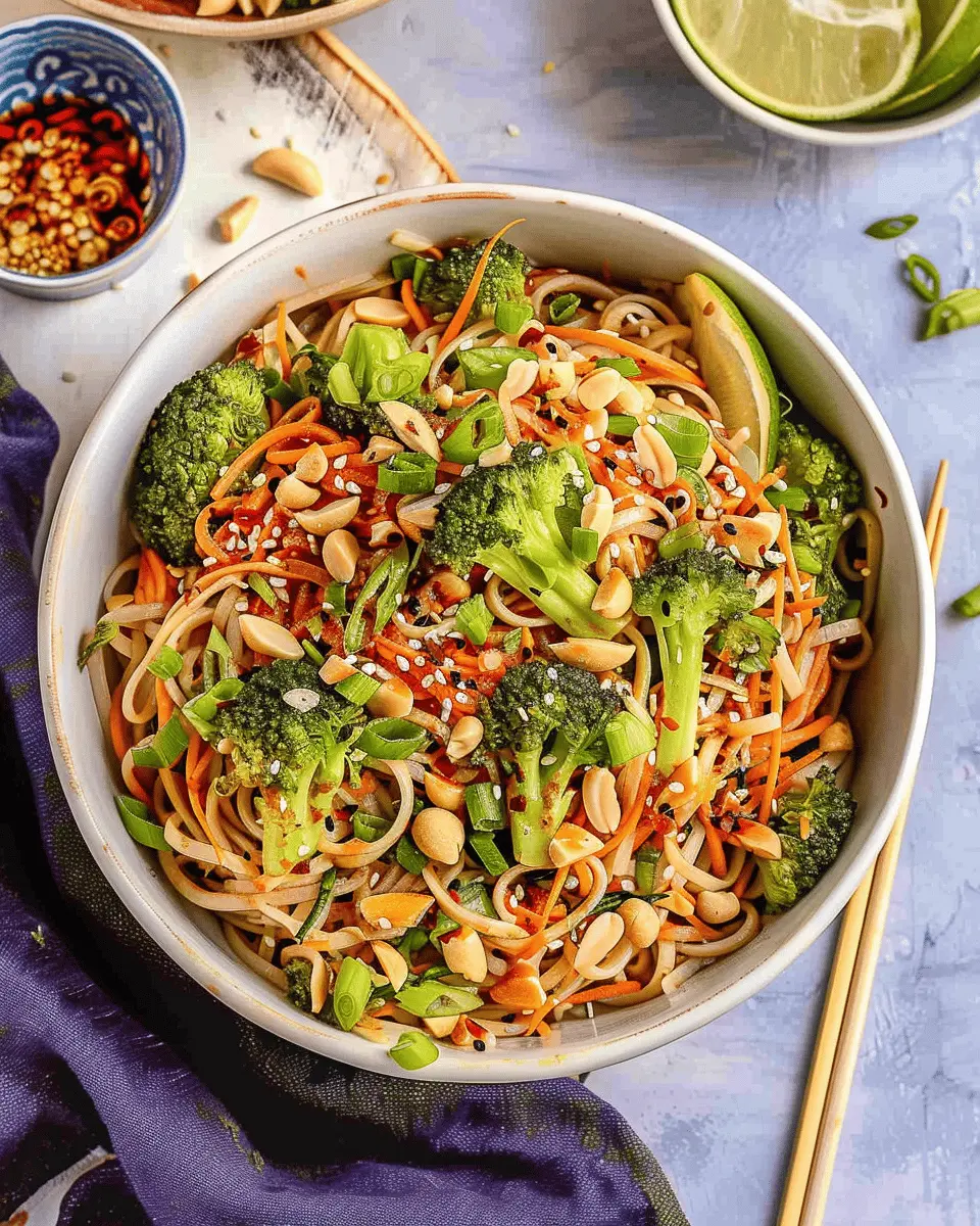 Easy Cold Noodle Salad with Spicy Peanut Dressing