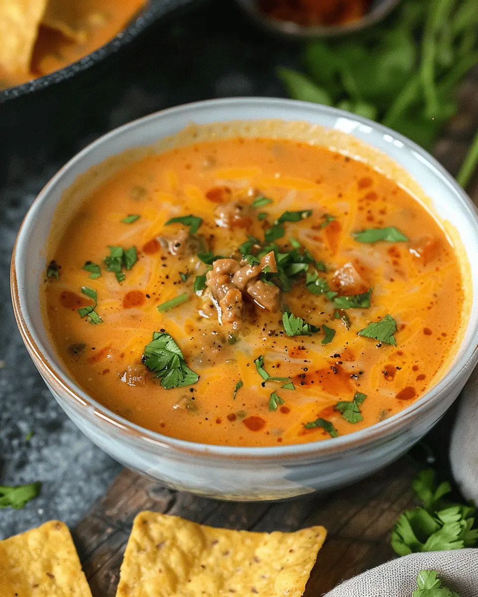 Nacho Cheese Soup: Indulgent Recipe with Turkey Bacon and Chicken Ham