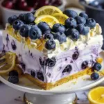 No-Bake Lemon dazzling Blueberry cream Cake
