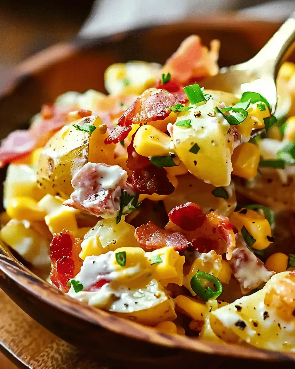 Red Potato Salad with Bacon and Corn