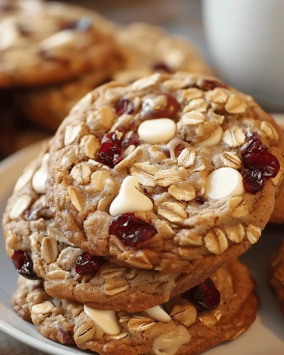 White Chocolate Oatmeal Cranberry Cookies