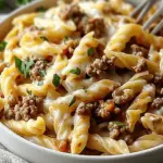 Creamy Rotel Pasta with Ground Beef