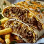 Cheesy Beef Burritos with Fries