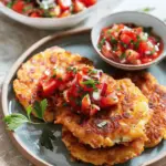 Easy Cottage Cheese Fritters with Salsa: 21g Protein!