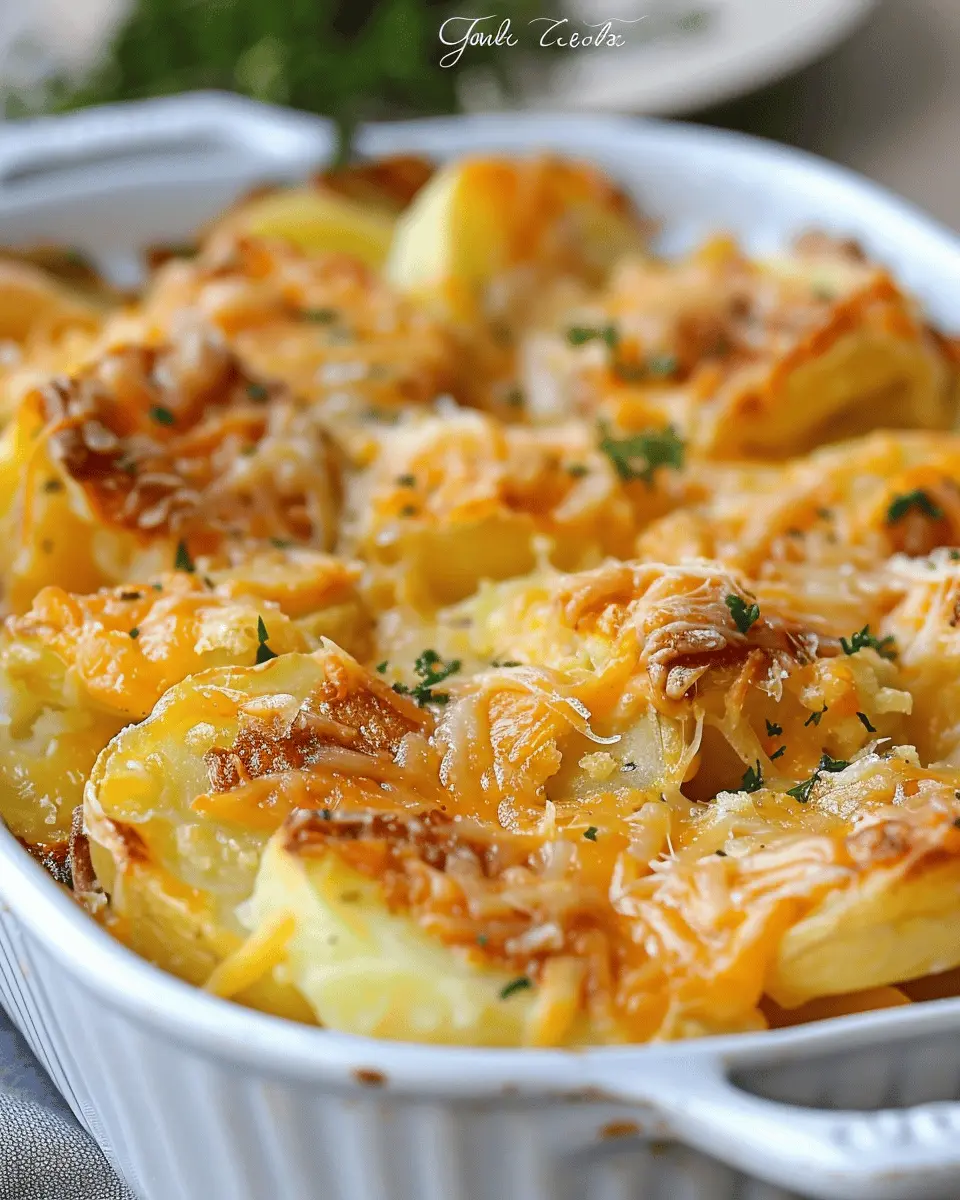 Cheesy Potatoes Funeral Potatoes with Turkey Bacon Delight