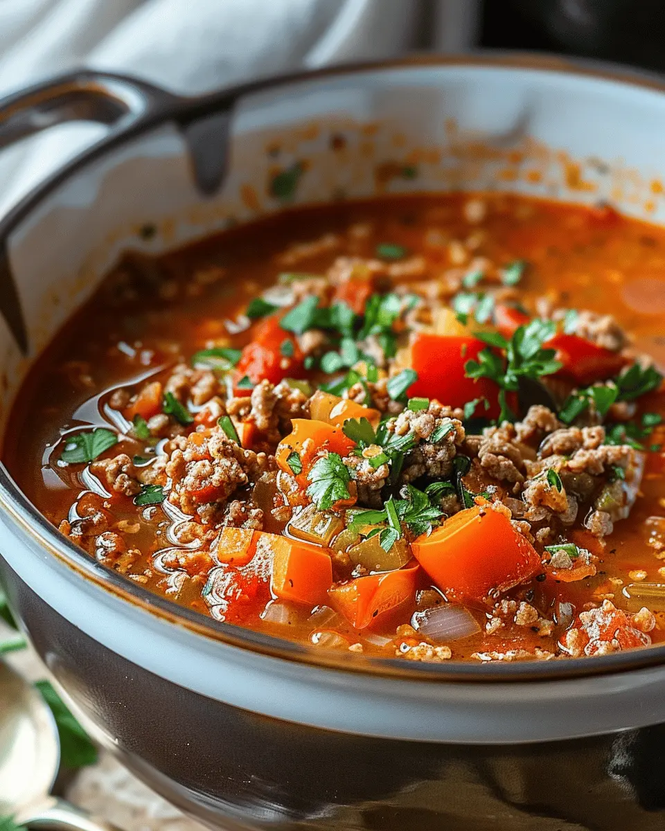 Stuffed Pepper Soup: A Hearty Delight with Turkey Bacon & Chicken Ham