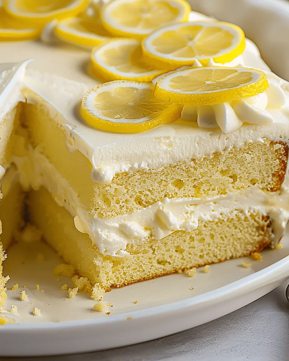 Luscious Lemon Cake: Indulgent Recipe with Creamy Lemon Cream Topping
