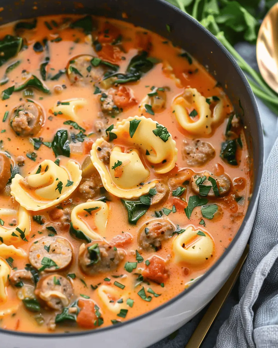Creamy Sausage Tortellini Soup