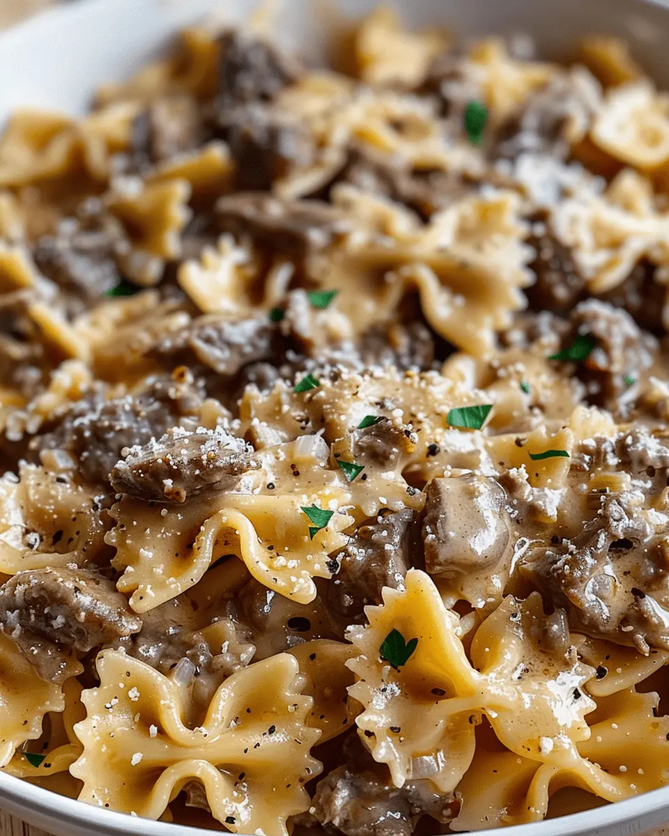Creamy Parmesan Garlic Beef Bowtie Pasta: An Easy Indulgence at Home