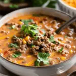 Creamy Cheesy Ground Beef Taco Soup Recipe
