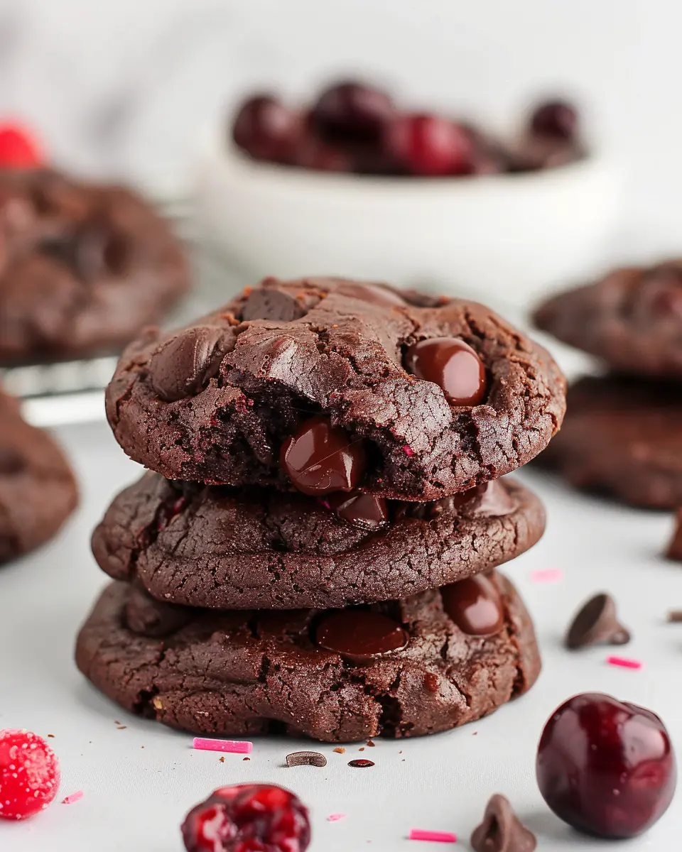 Air Fryer Chocolate Cherry Cookies