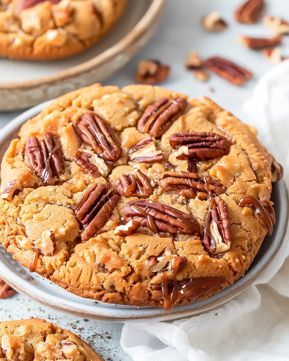 Giant Caramel Pecan Air Fryer Cookie: The Best Easy Indulgence