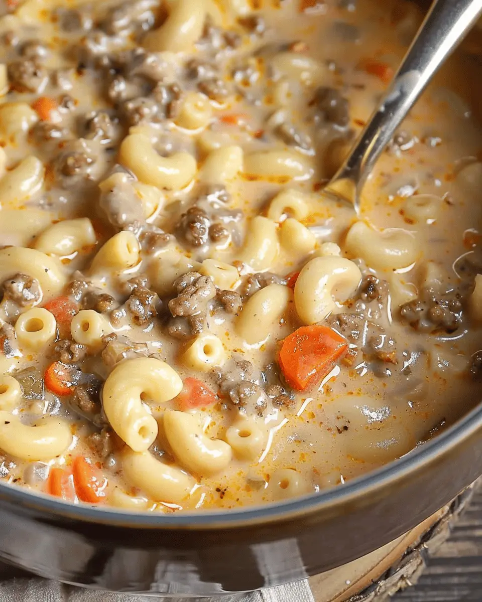 Cheeseburger Macaroni Soup
