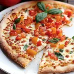 White Pizza with Fresh Tomato Topping