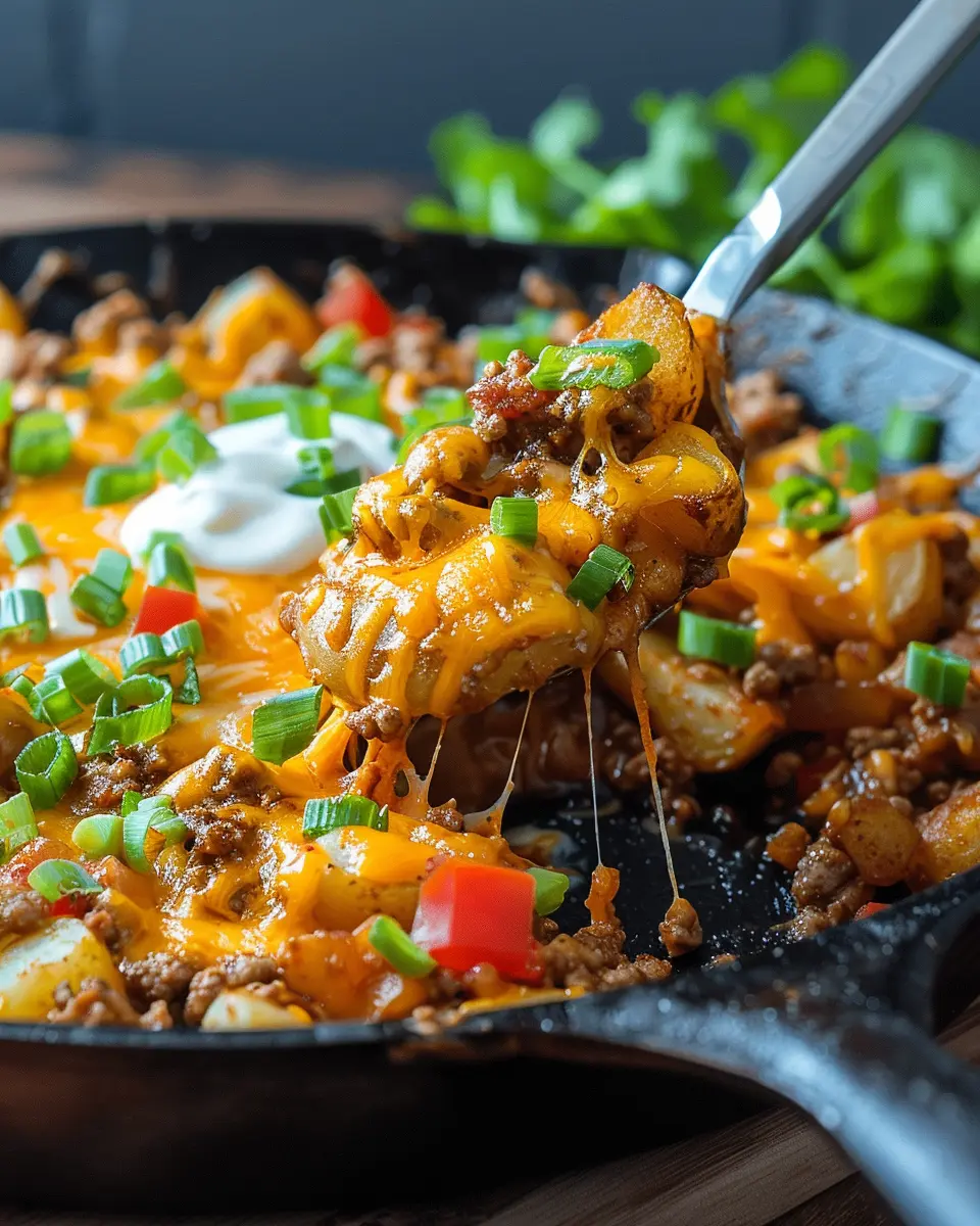 Cheesy Taco Potato Skillet Recipe: Indulgent Comfort in Every Bite