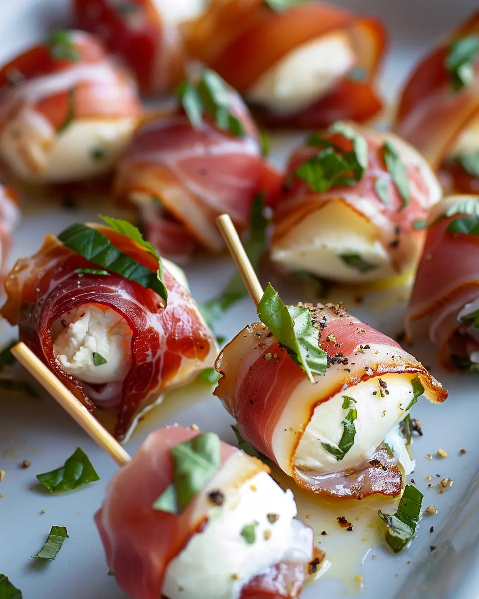 prosciutto wrapped mozzarella bites: easy savory delights to share