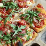 Prosciutto, Tomato, and Arugula Pizza