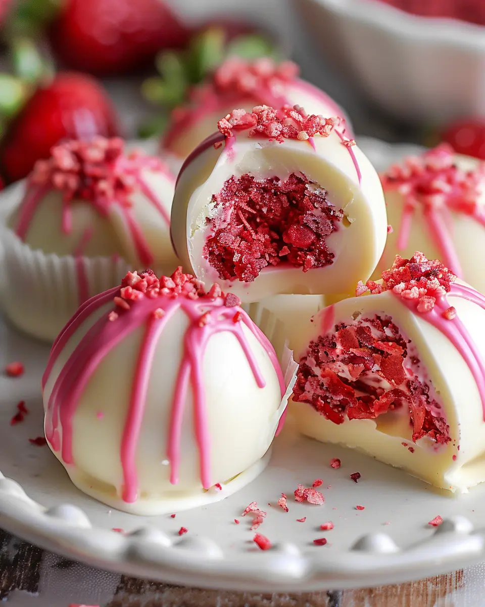 Strawberry Velvet Cheesecake Truffles Recipe