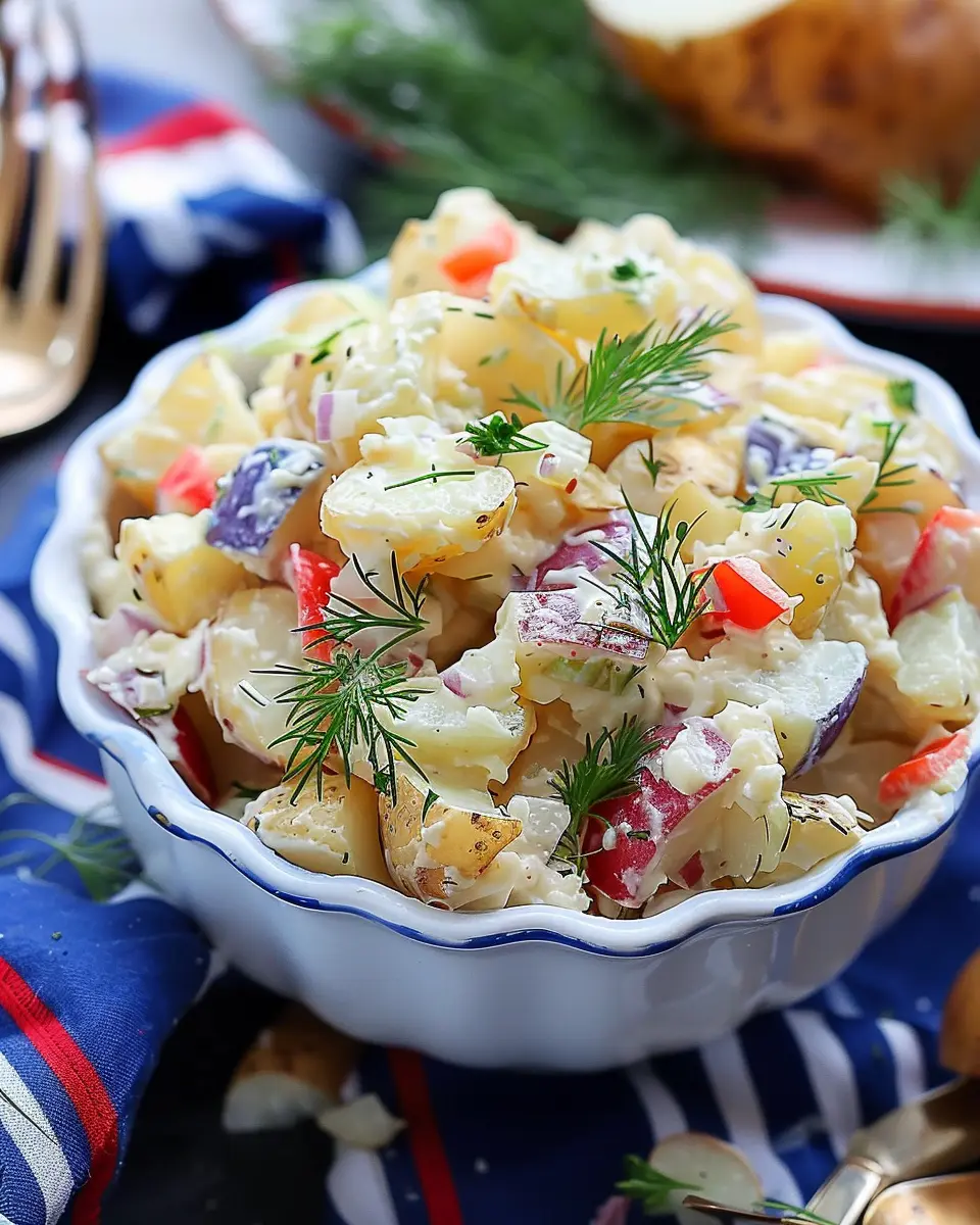 Red White and Blue Potato Salad: A Fresh and Easy Summer Hit