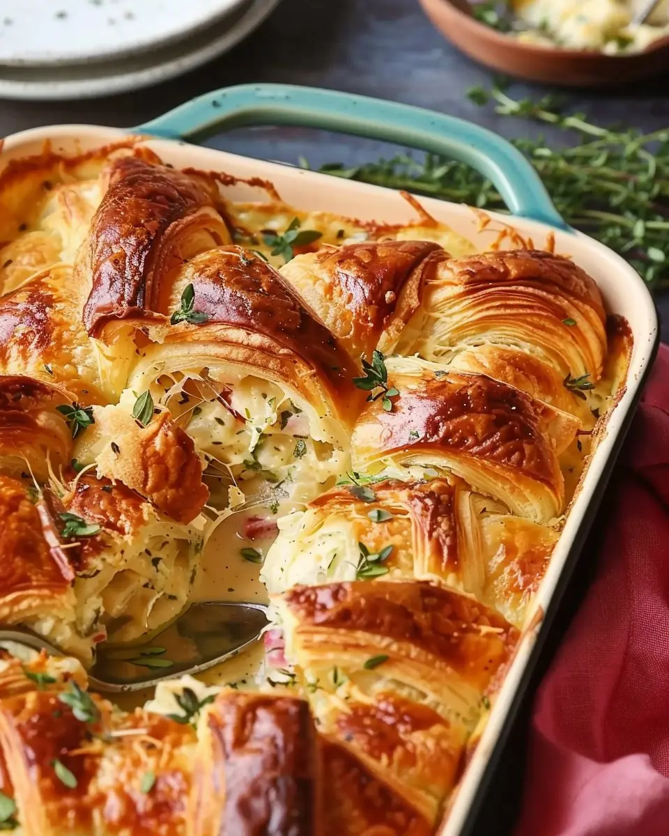 Fontina-And-Herb Croissant Casserole