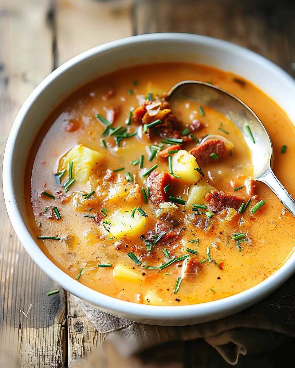 Spanish Potato Soup with Chorizo