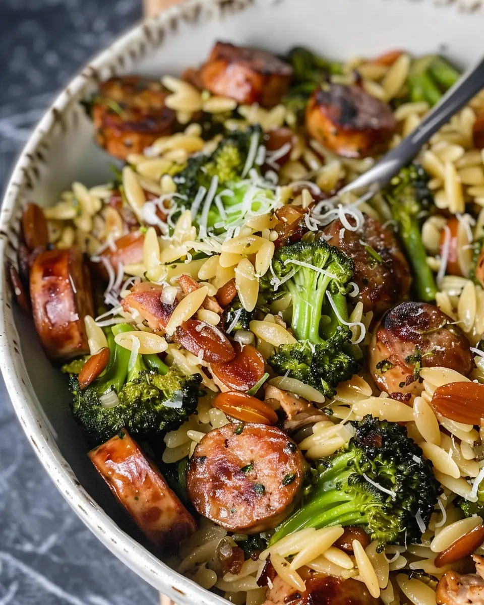 Chicken Sausage and Broccoli Orzo