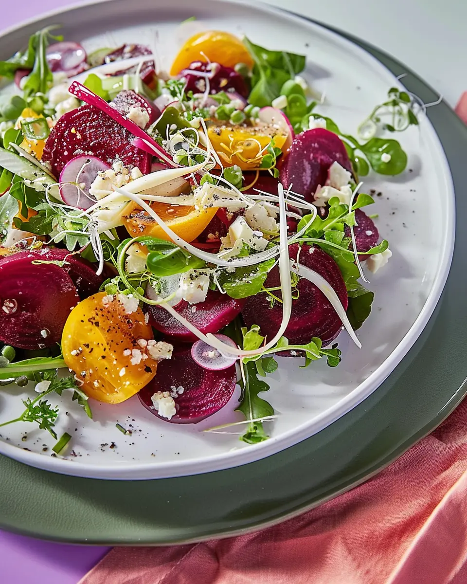 Beet Salad Delight with Turkey Bacon and Tangy Vinaigrette
