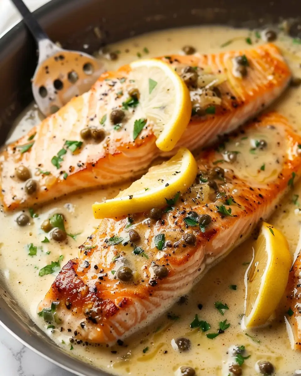 Creamy Lemon Salmon Piccata Recipe