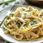 Creamy leftover rotisserie chicken pasta