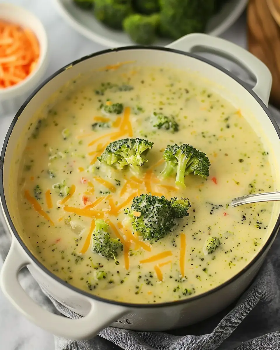 High Protein Broccoli Cheddar Soup with Turkey Bacon Delight