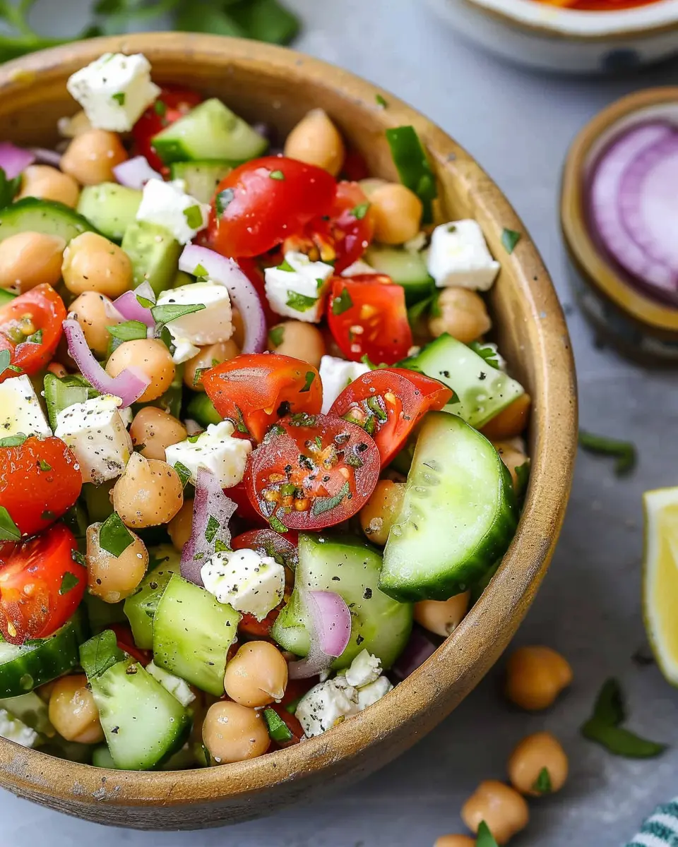 Easy Chickpea Feta Salad