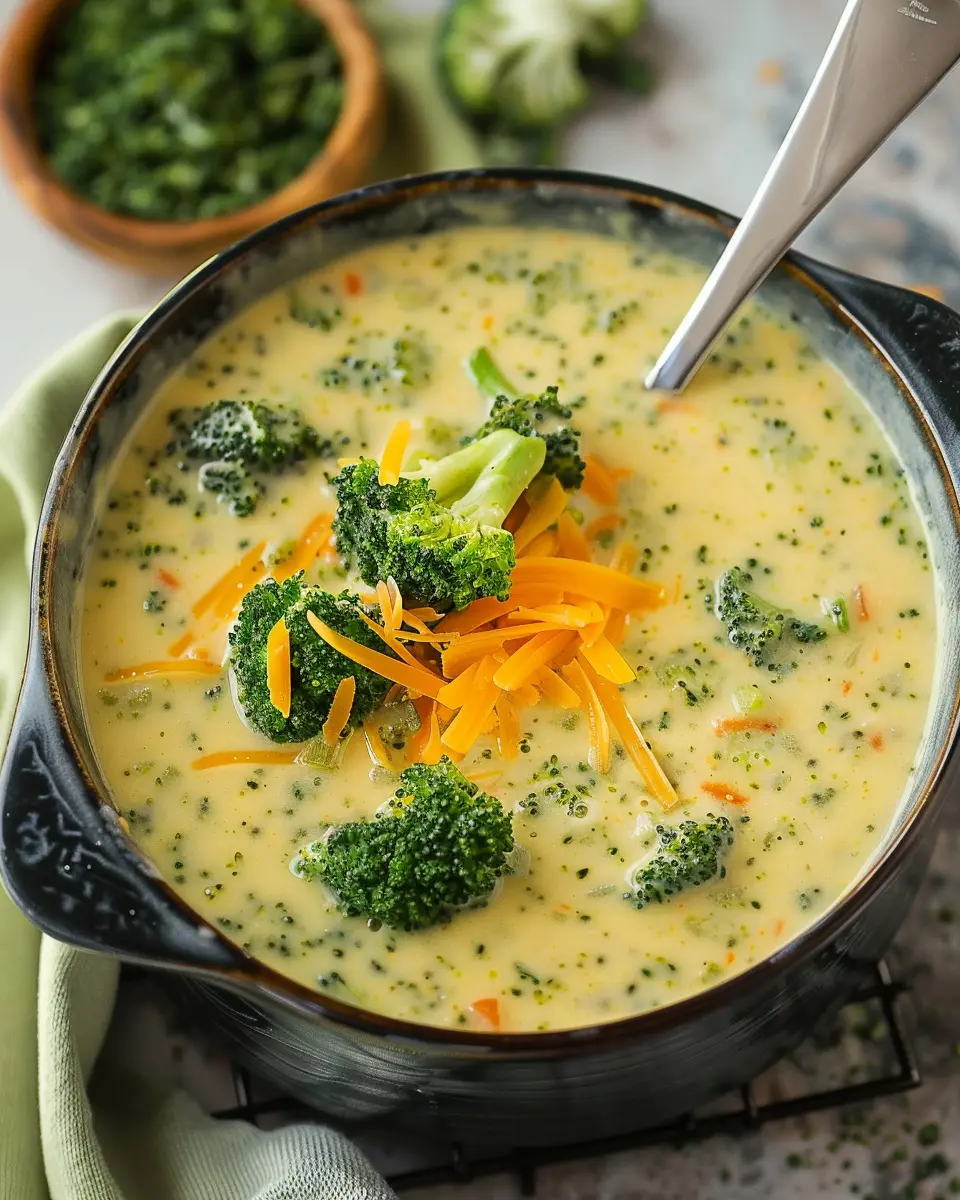 High Protein Broccoli Cheddar Soup