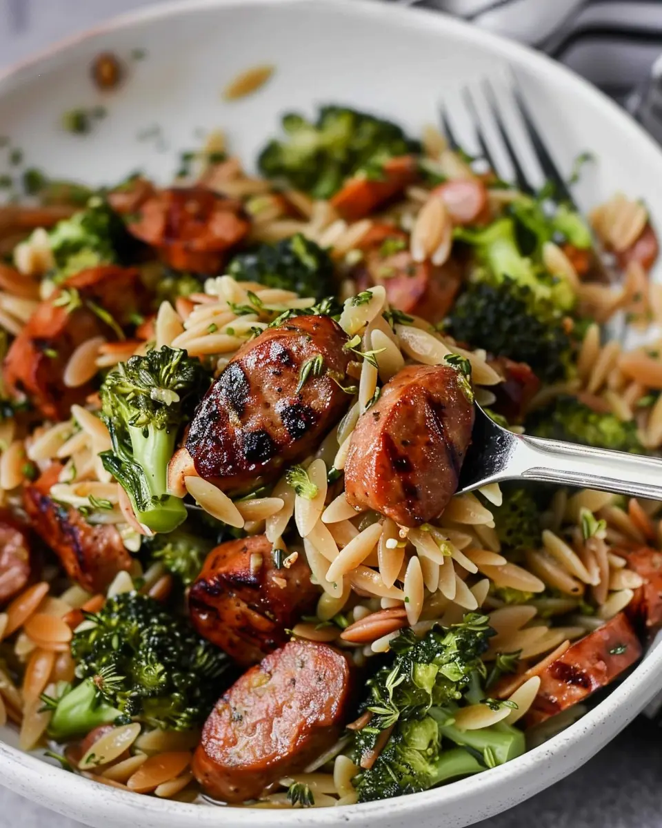 Chicken Sausage and Broccoli Orzo: A Quick and Healthy Delight