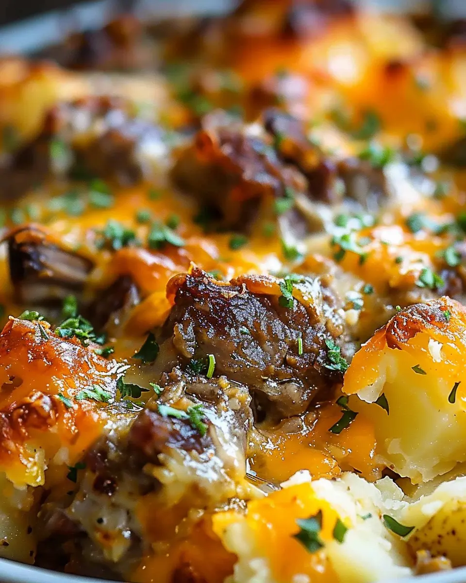 Slow Cooker Steak and Cheddar Potato Casserole: Easy Comfort Food
