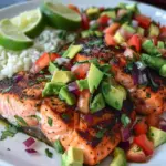 Pan Seared Cajun Lime Salmon with Avocado Salsa