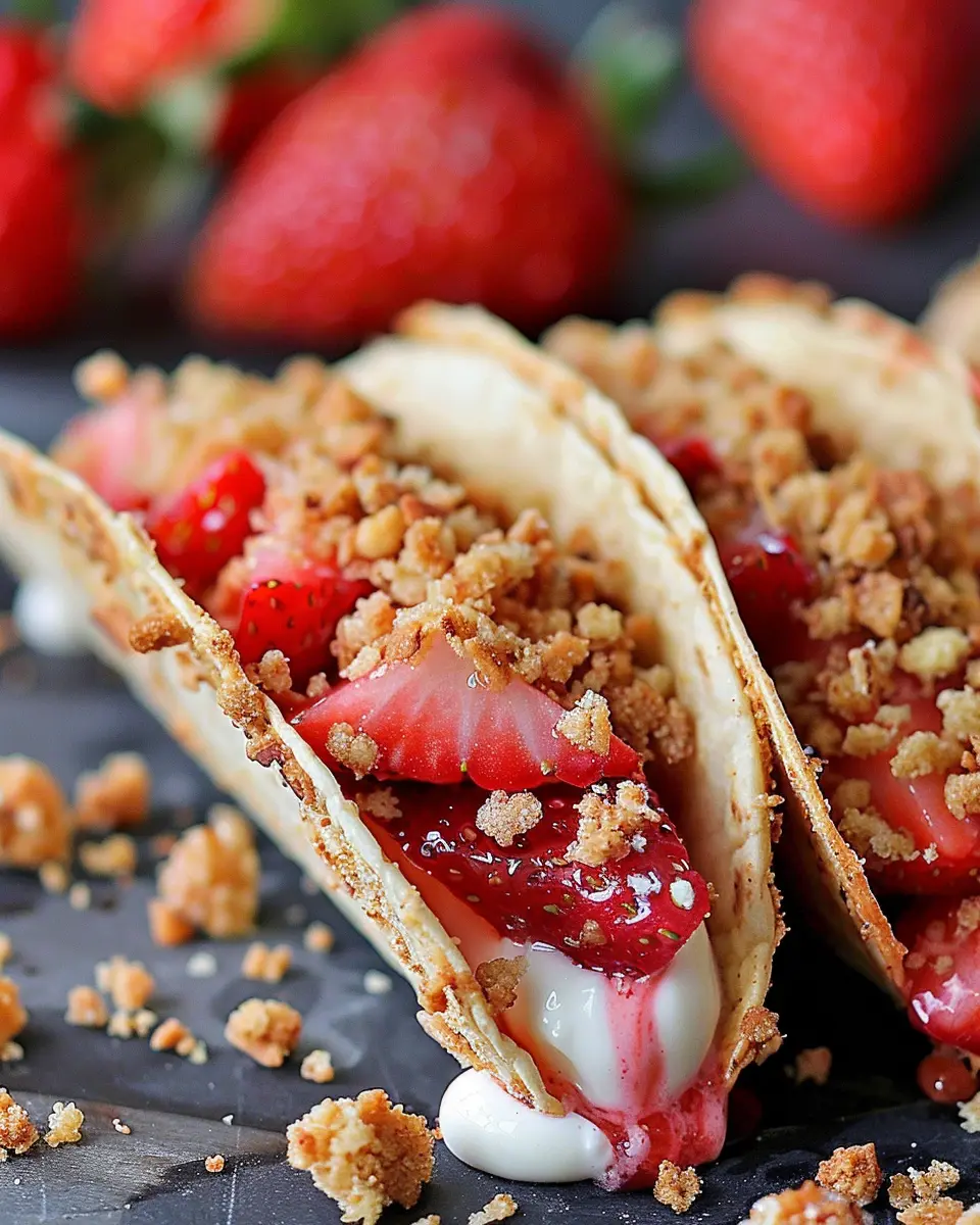 Strawberry Crunch Cheesecake Tacos