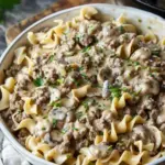 Creamy Ground Beef Stroganoff