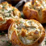 Chicken Alfredo Garlic Bread Bowls