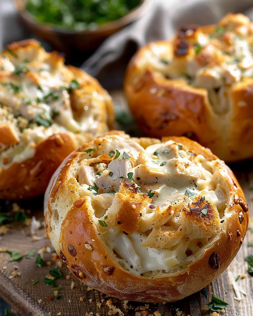 Chicken Alfredo Garlic Bread Bowls: An Indulgent Homemade Treat