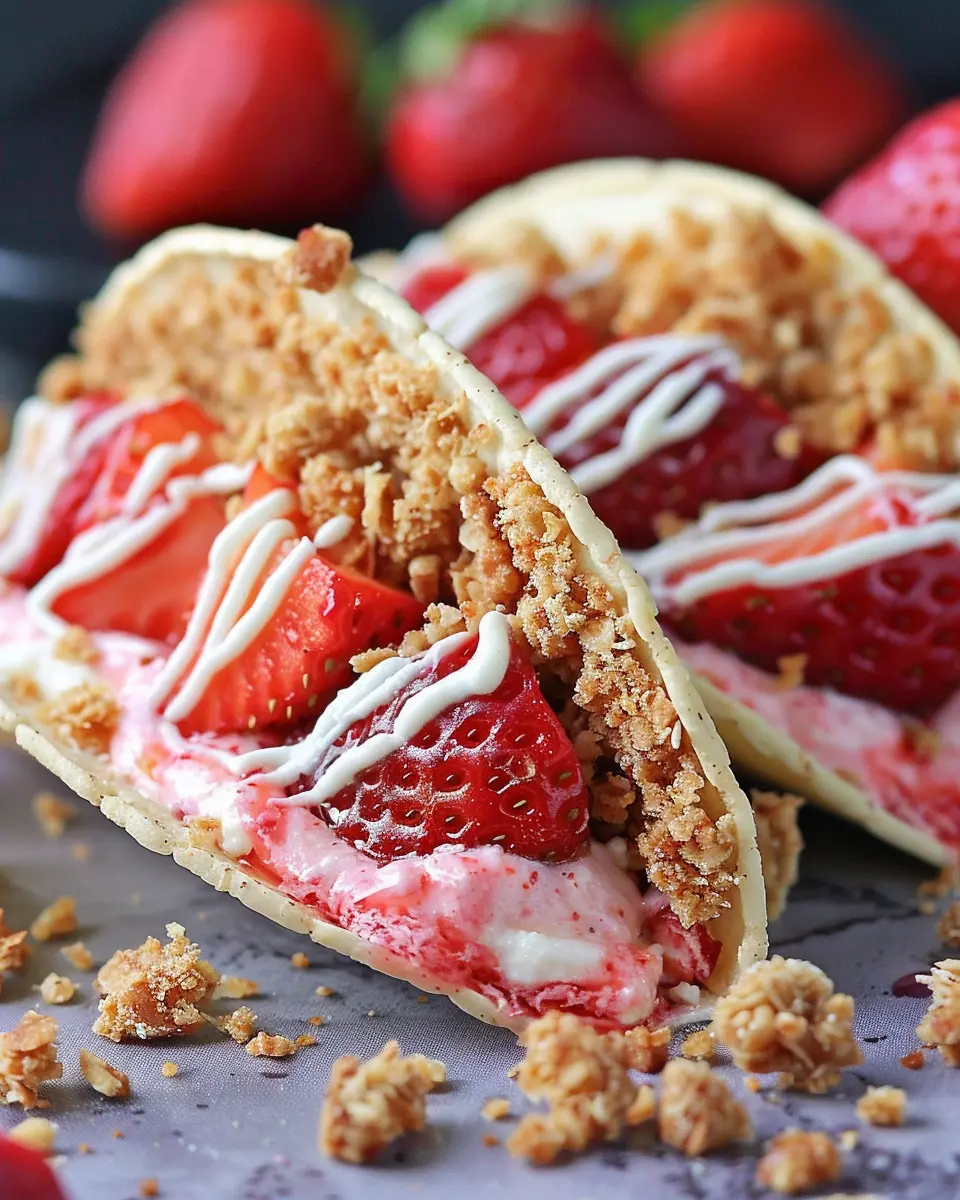 Strawberry Crunch Cheesecake Tacos: Easy and Indulgent Delight