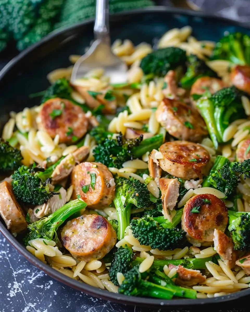 Chicken Sausage and Broccoli Orzo