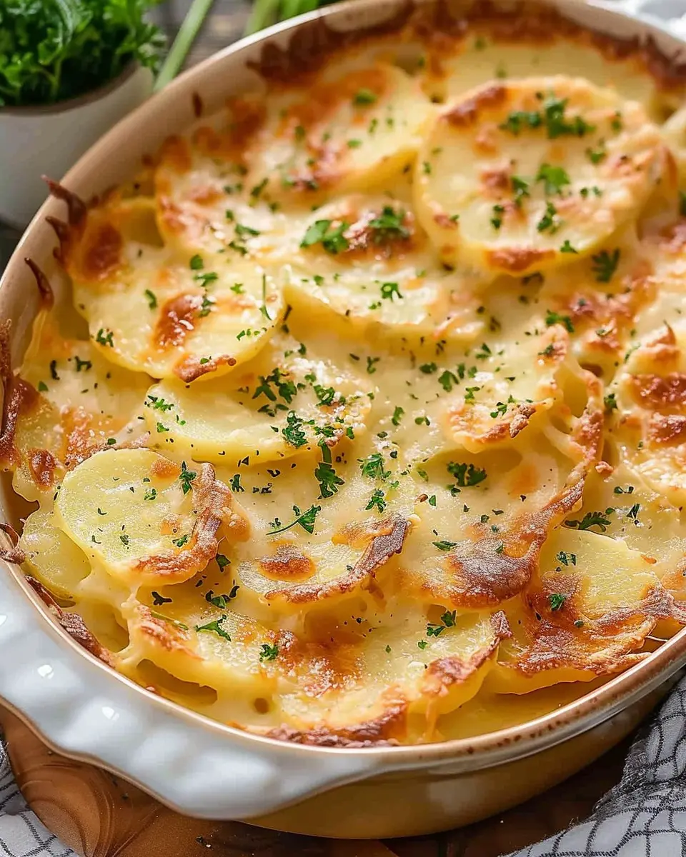 Scalloped Potatoes with Turkey Bacon and Chicken Ham Delight