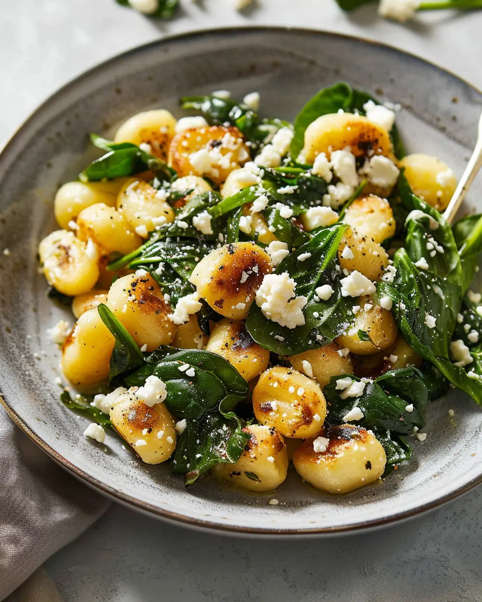 Crispy Gnocchi with Spinach and Feta: Easy Comfort Food Delight